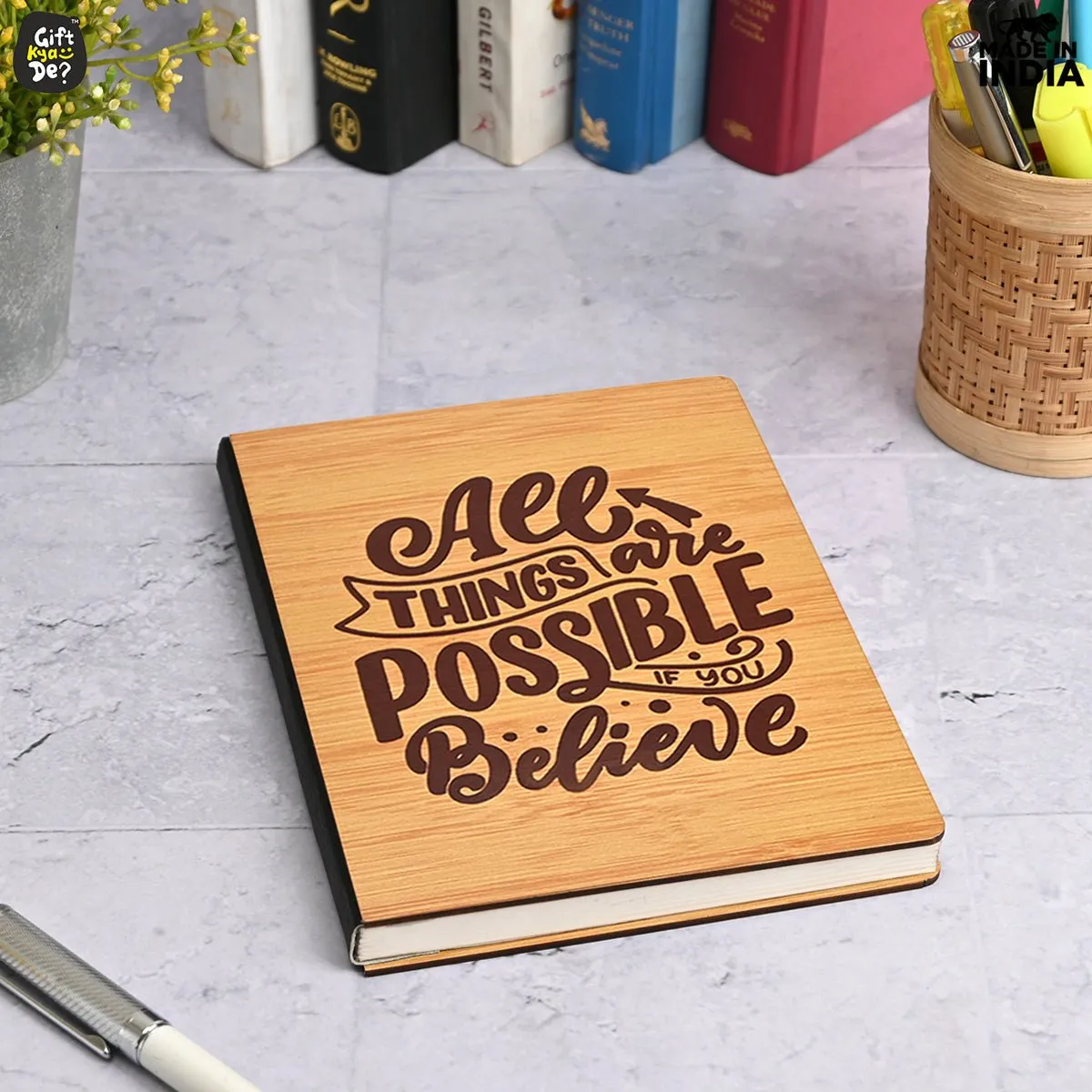 Good Luck Desk Organizer with Diary Combo | Laughing Buddha | Motivational Quote Diary