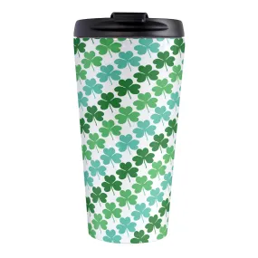 Green and Teal Clovers Travel Mug