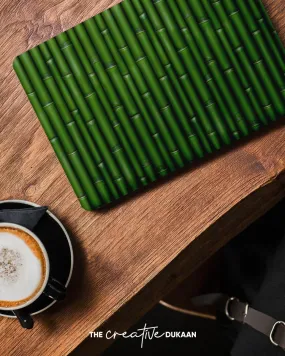 Green Cool Laptop Skin With Lucky Bamboo Design