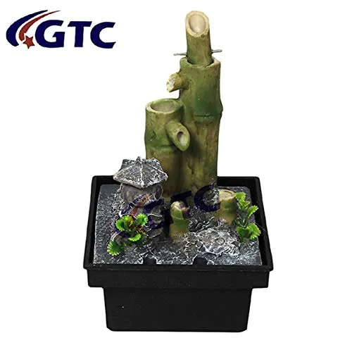 GTC Water Fountain Bamboo Nature Show Piece for Home Decorative for Drawing Room Living Room Waterfall Decorative Item with Mini Water Pump (ITN-9071)