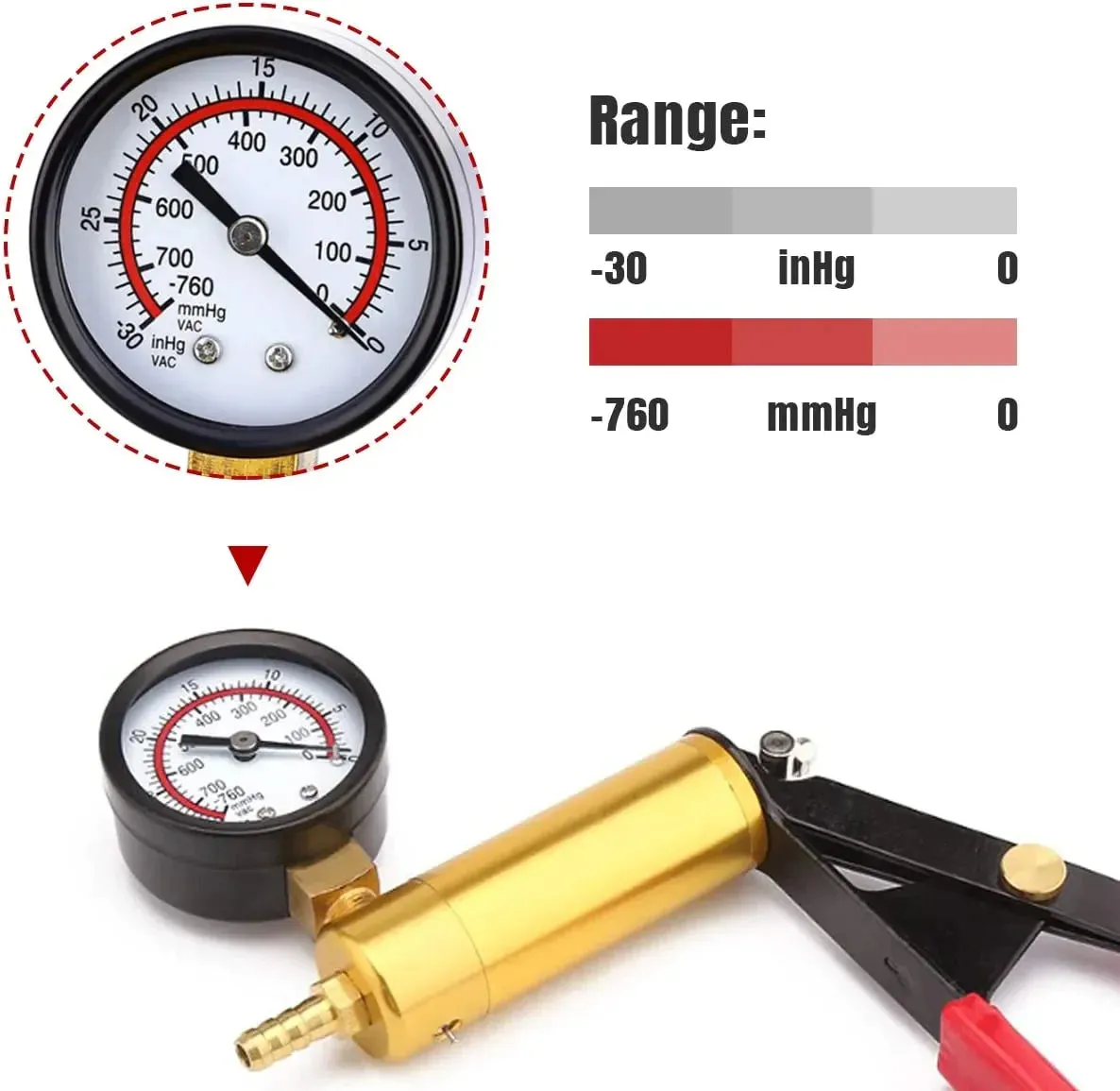 Hand Held Vacuum Pressure Pump Tester Set Brake Fluid Bleeder Bleeding Kit   Box