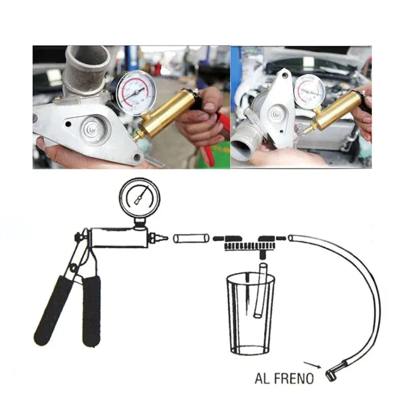 Hand Held Vacuum Pressure Pump Tester Set Brake Fluid Bleeder Bleeding Kit   Box