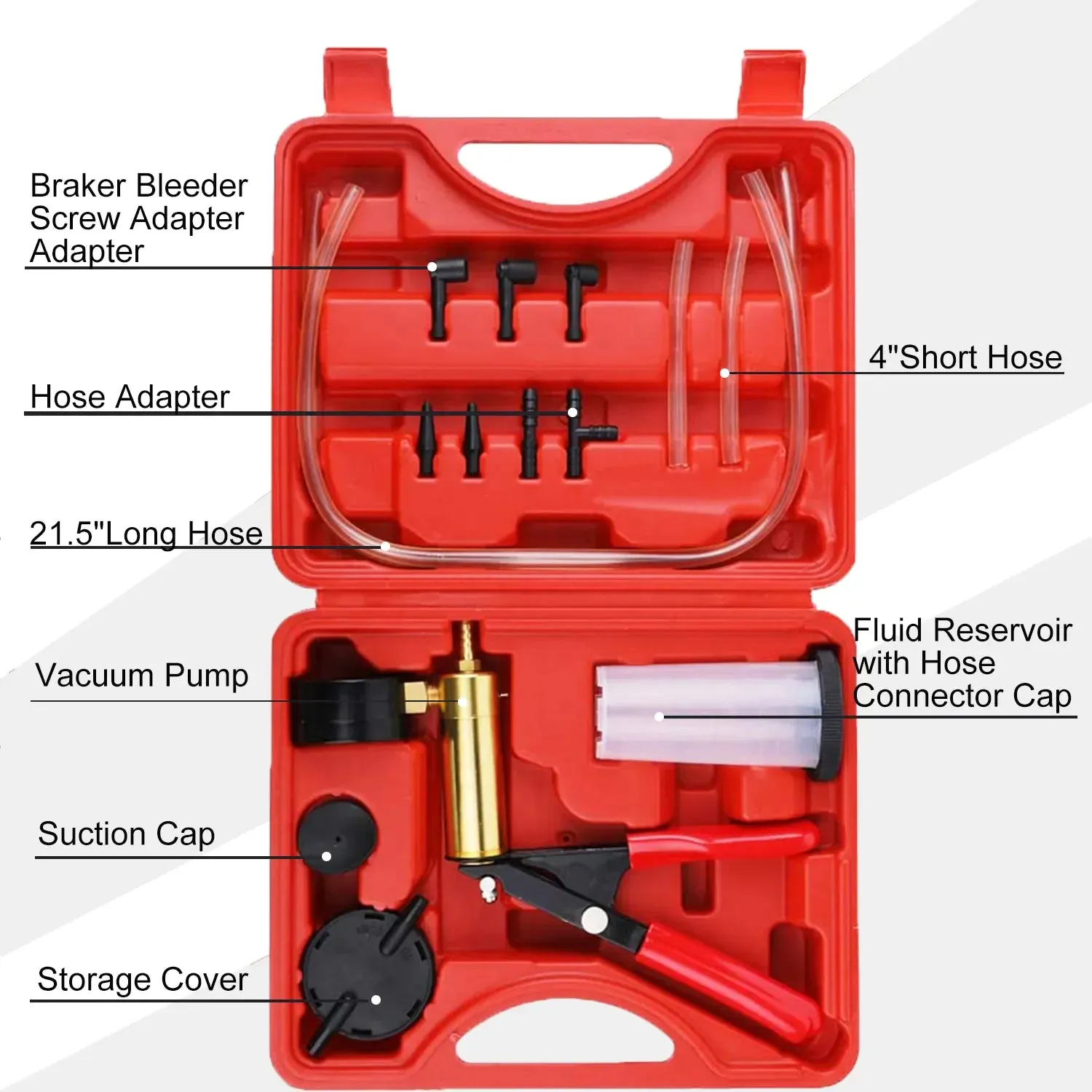 Hand Held Vacuum Pressure Pump Tester Set Brake Fluid Bleeder Bleeding Kit   Box