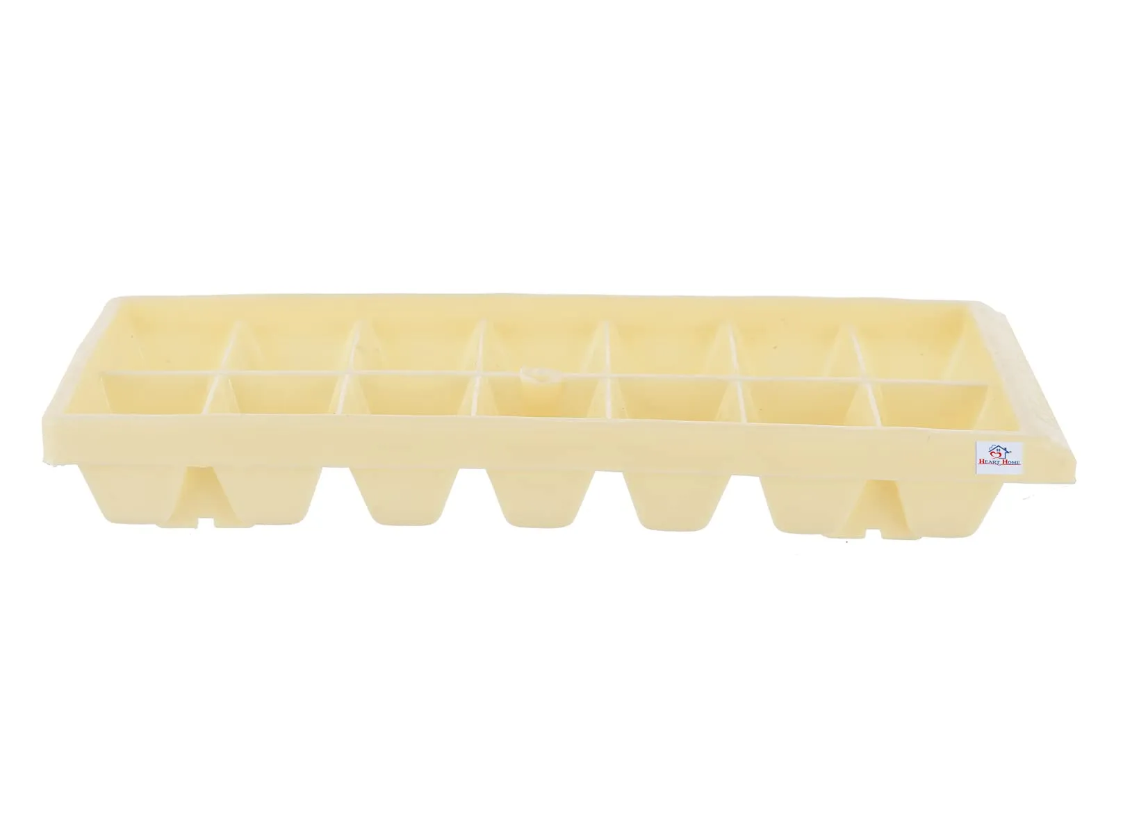 Heart Home Plastic Ice Cube Tray Set with 14 Section- Pack of 6 (Cream & Blue)-HS43HEARTH25785