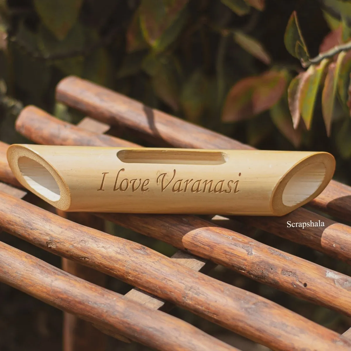 I Love Varanasi Bamboobeat Sound Amplifier - Portable Mobile Holder