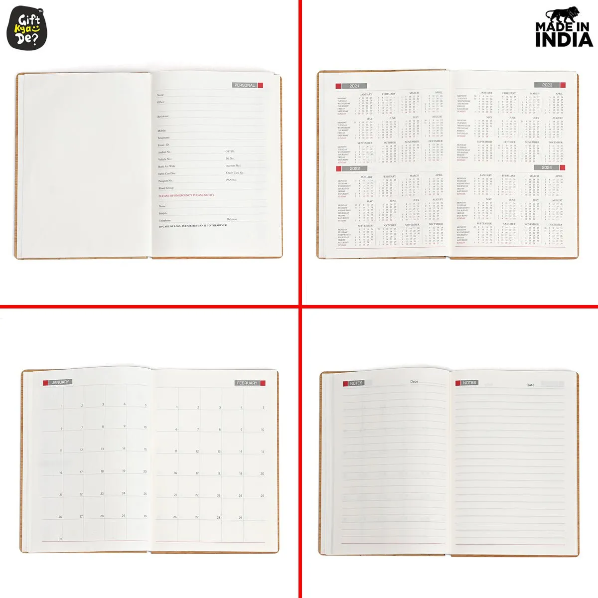 Infinite Circular Wall Calendar (Bamboo Theme) | Calendar With Clock & Diary Combo Available
