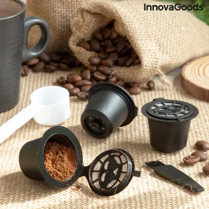 Innovagoods Reusable Coffee Capsules Recoff Set of 3 - Black | 819026