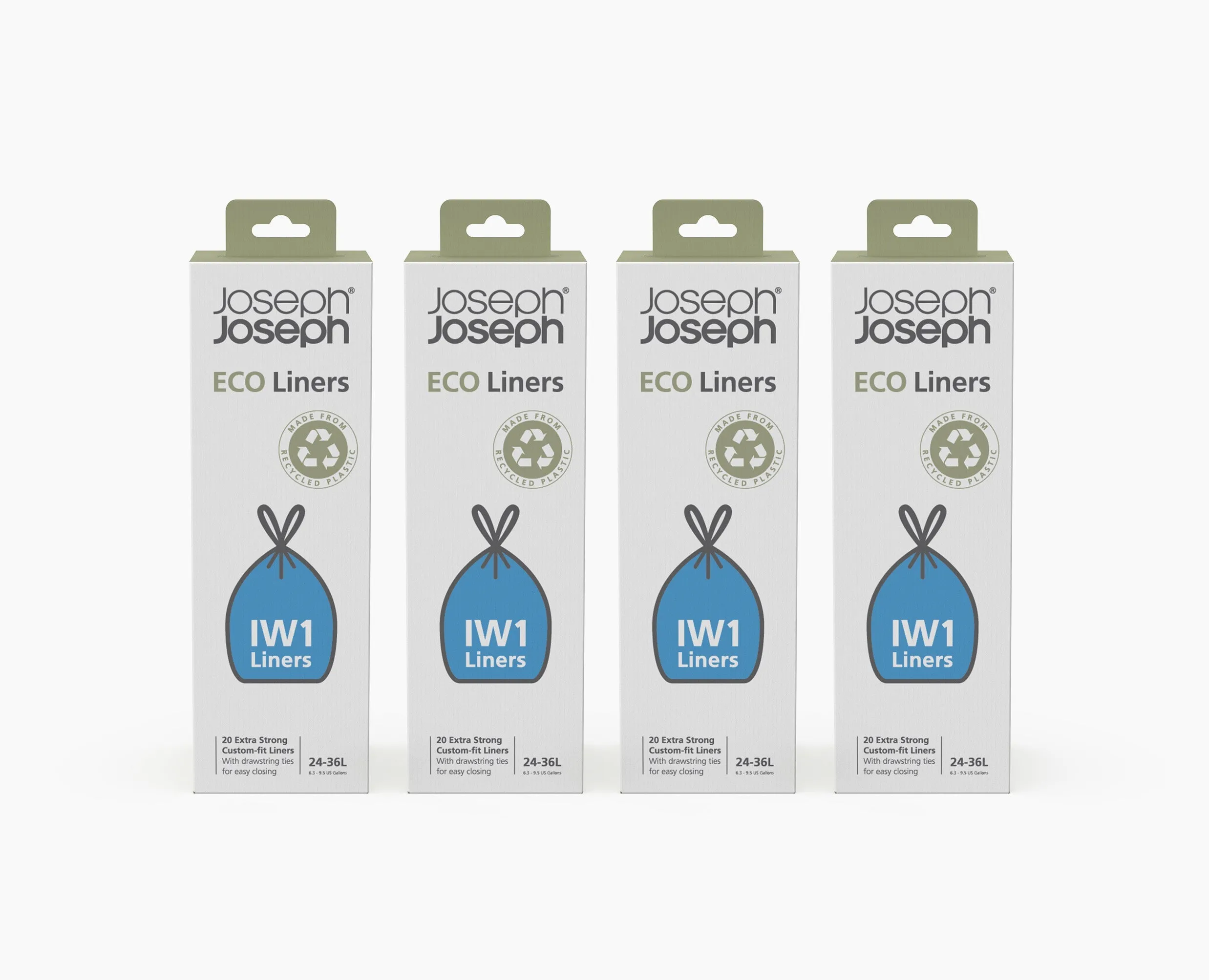 IW1 24-36L Grey Recycled Bin Liners - 4 pack