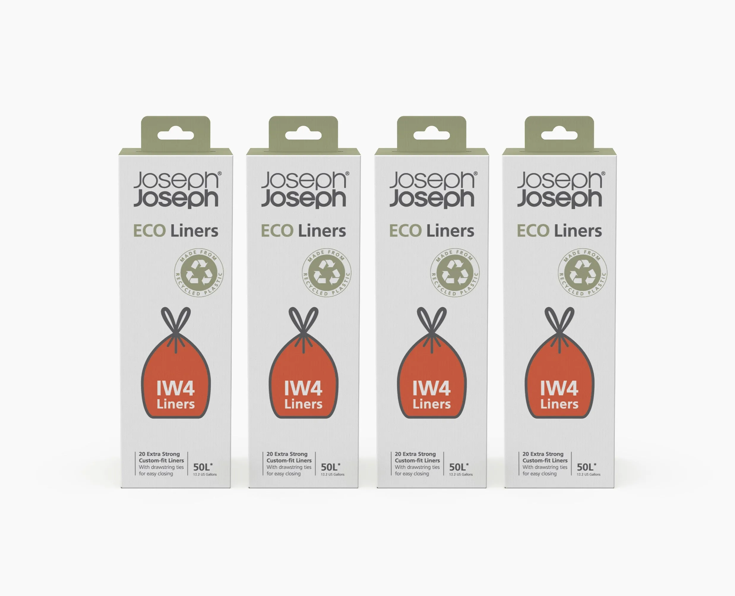 IW4 50L Grey Recycled Bin Liners - 4 pack