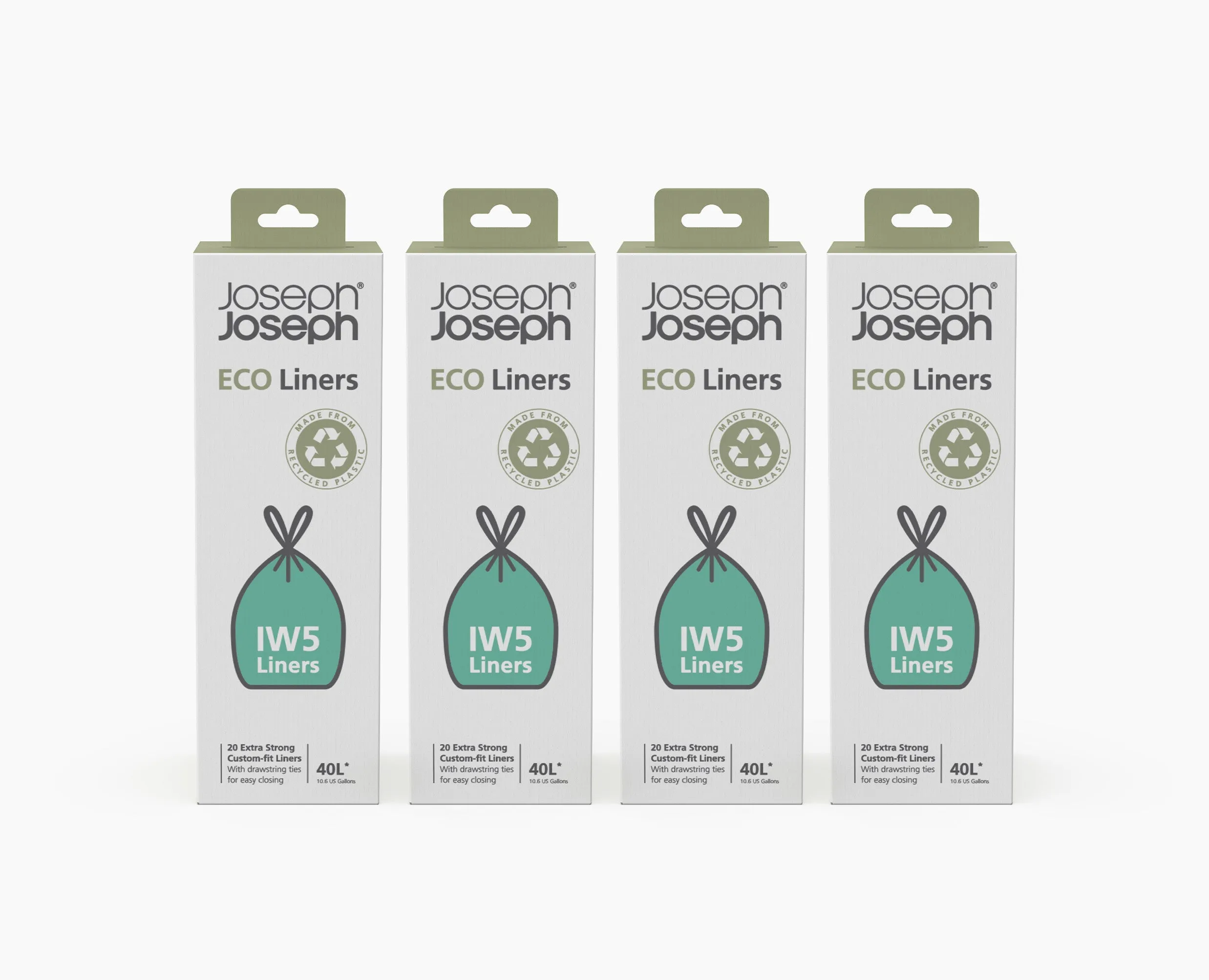 IW5 40L Grey Recycled Bin Liners - 4 pack