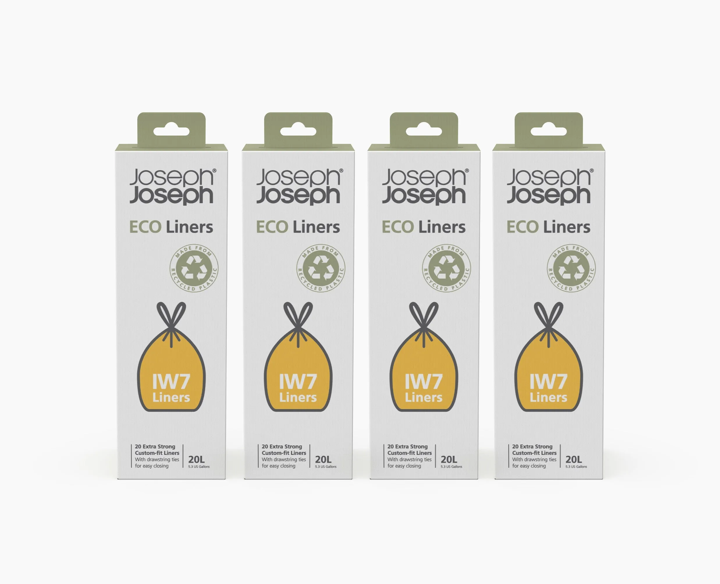 IW7 20L Grey Recycled Bin Liners - 4 pack
