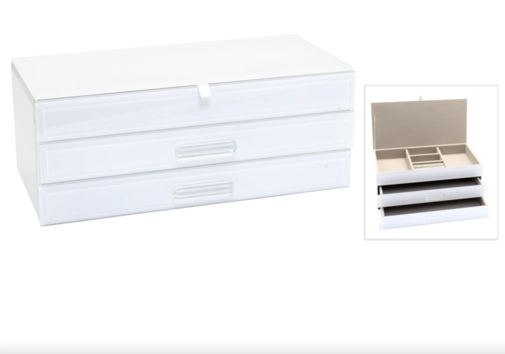 Jewellery Box | White Glass Large