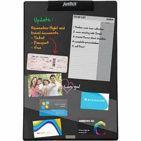 Justick Electro Adhesion Notice Board Mini With Overlay Black