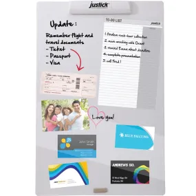 Justick Electro Adhesion Notice Board Mini With Overlay White