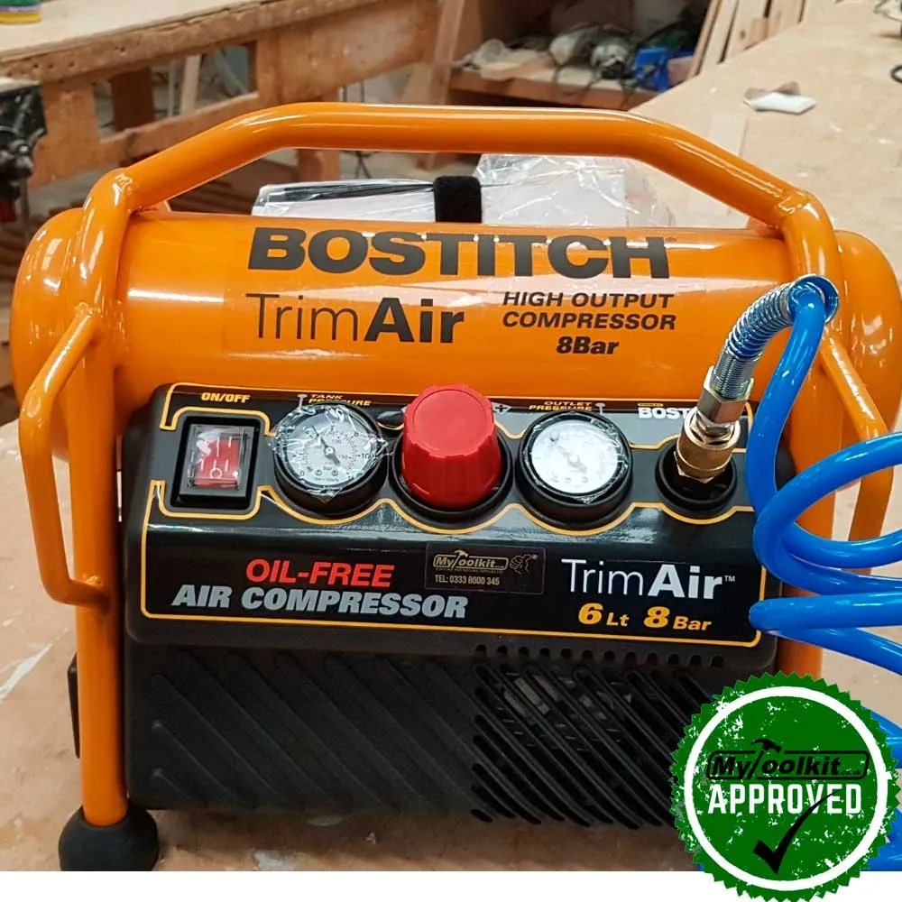 KIT: Bostitch 71 Series Stapler (3-16mm) with Bostitch 6 Litre Compressor