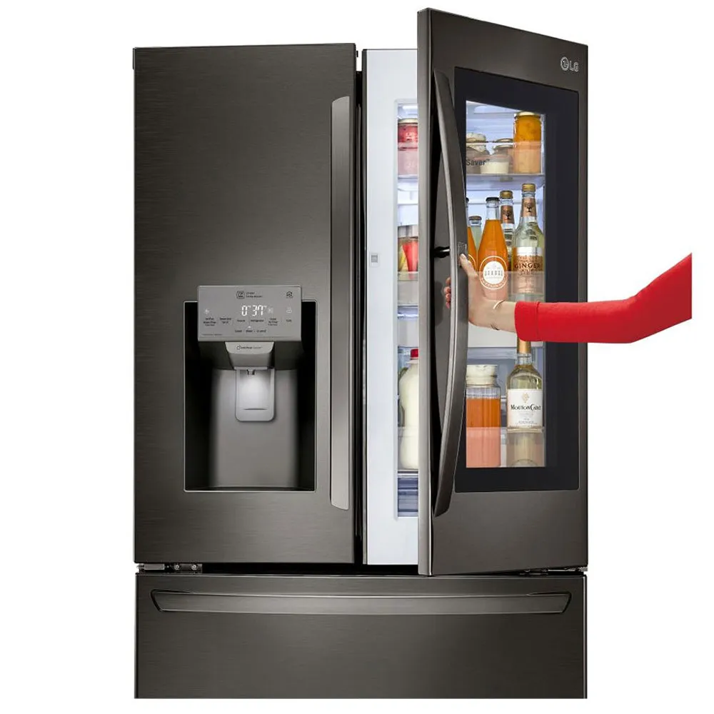 LG-InstaView Door in Door 27.8 Cu Ft 4Door French Door Refrigerator-PrintProof Black Stainless Steel