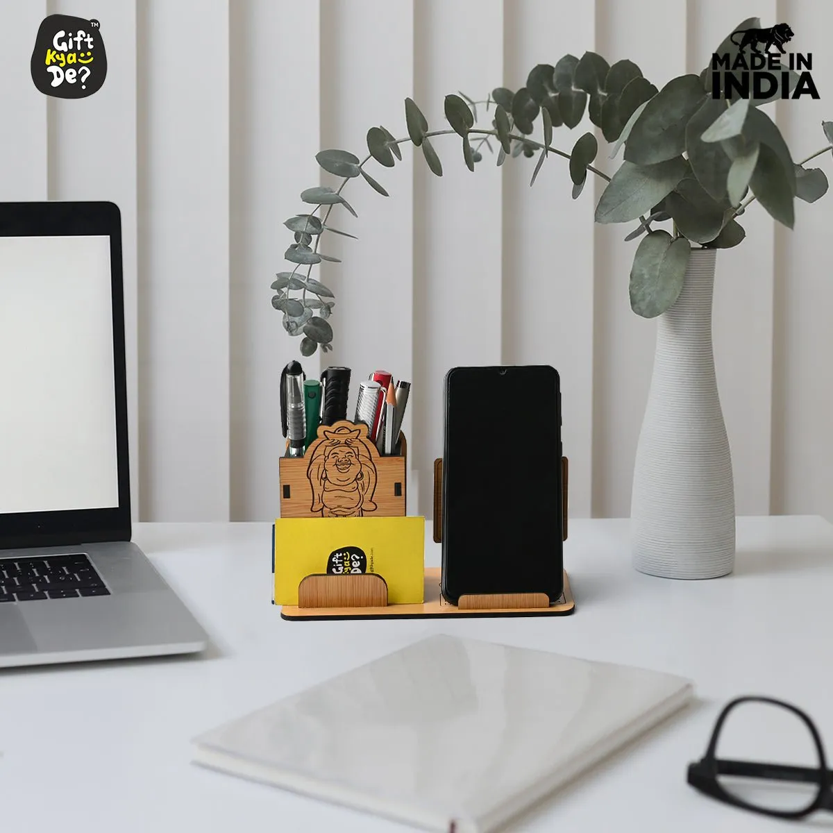 Lifetime Calendar & Good Luck Desk Organizer Combo | Office Table Decorative Items | Farewell Gift