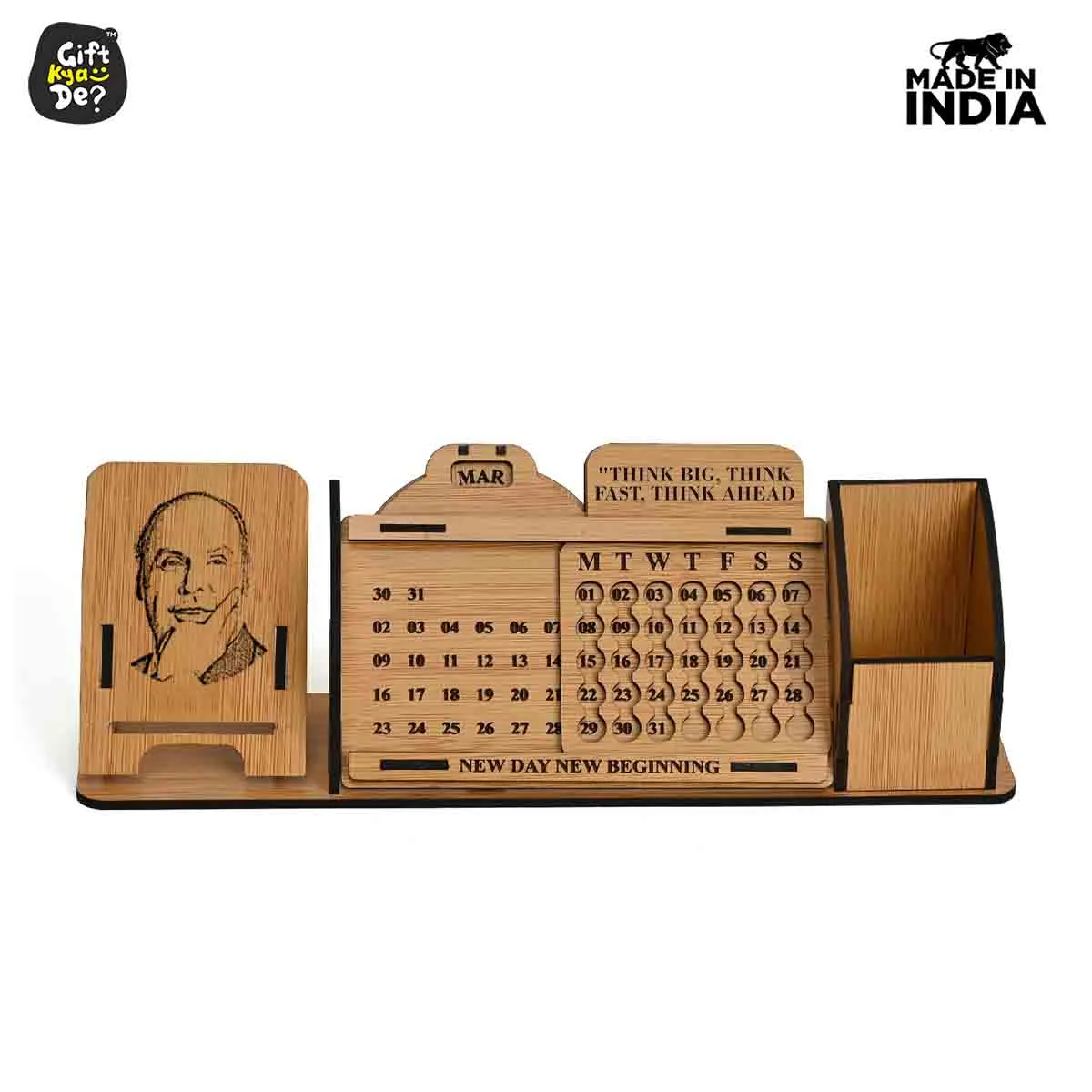 Lifetime Calendar With Desk Organizer and Mobile Stand | Desk Calendar | Mobile Accessories