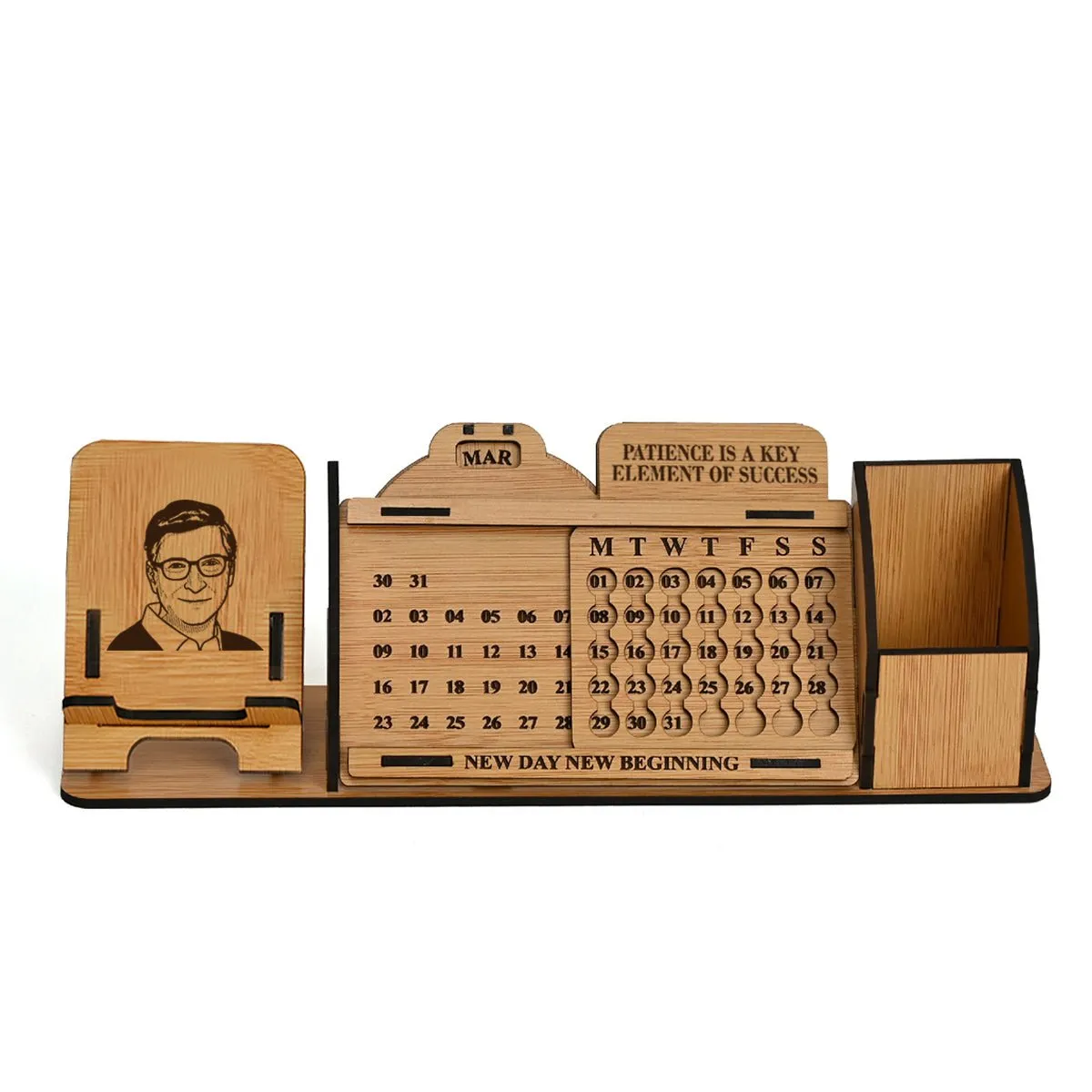 Lifetime Calendar With Desk Organizer and Mobile Stand | Desk Calendar | Mobile Accessories