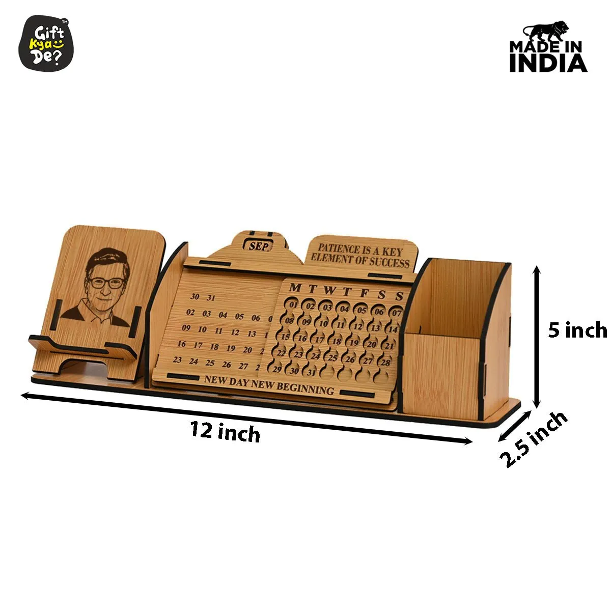 Lifetime Calendar With Desk Organizer and Mobile Stand | Desk Calendar | Mobile Accessories