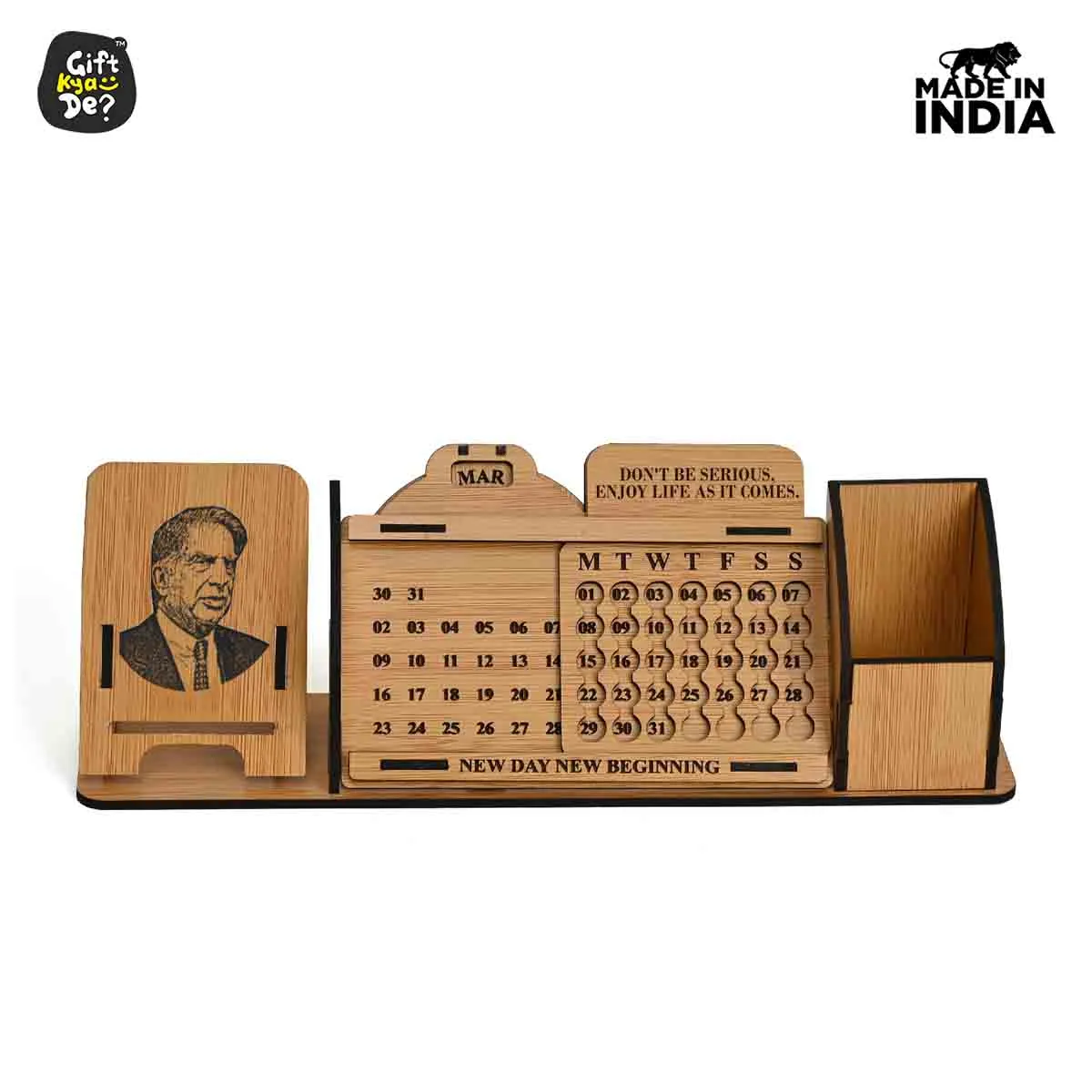 Lifetime Calendar With Desk Organizer and Mobile Stand | Desk Calendar | Mobile Accessories