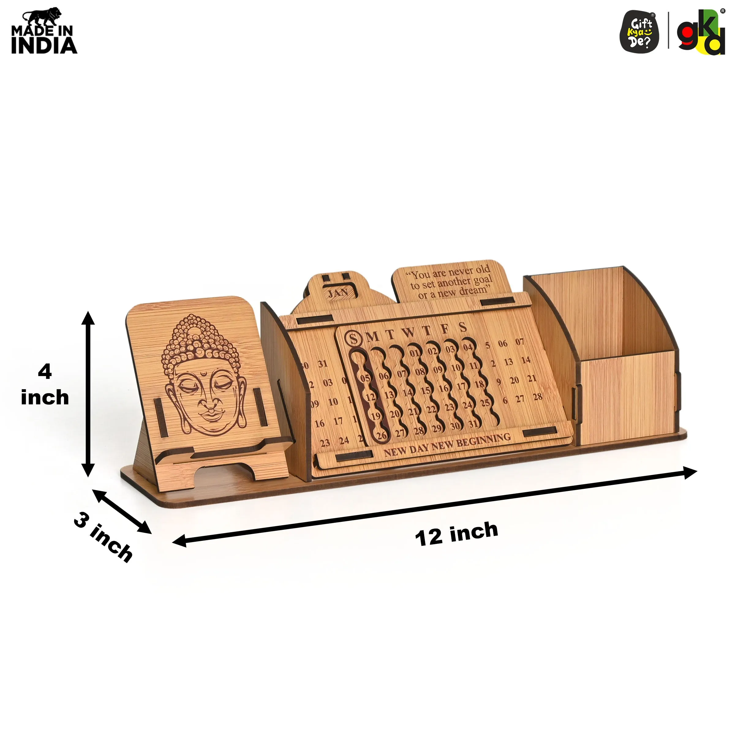 Lifetime Calendar With Desk Organizer and Mobile Stand | Desk Calendar | Mobile Accessories