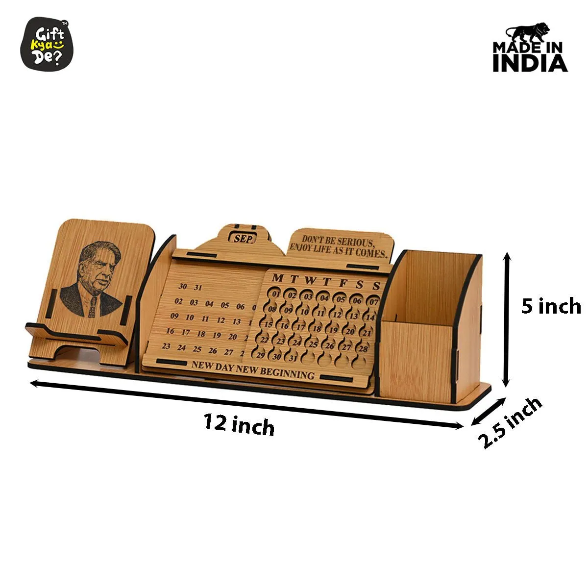Lifetime Calendar With Desk Organizer and Mobile Stand | Desk Calendar | Mobile Accessories