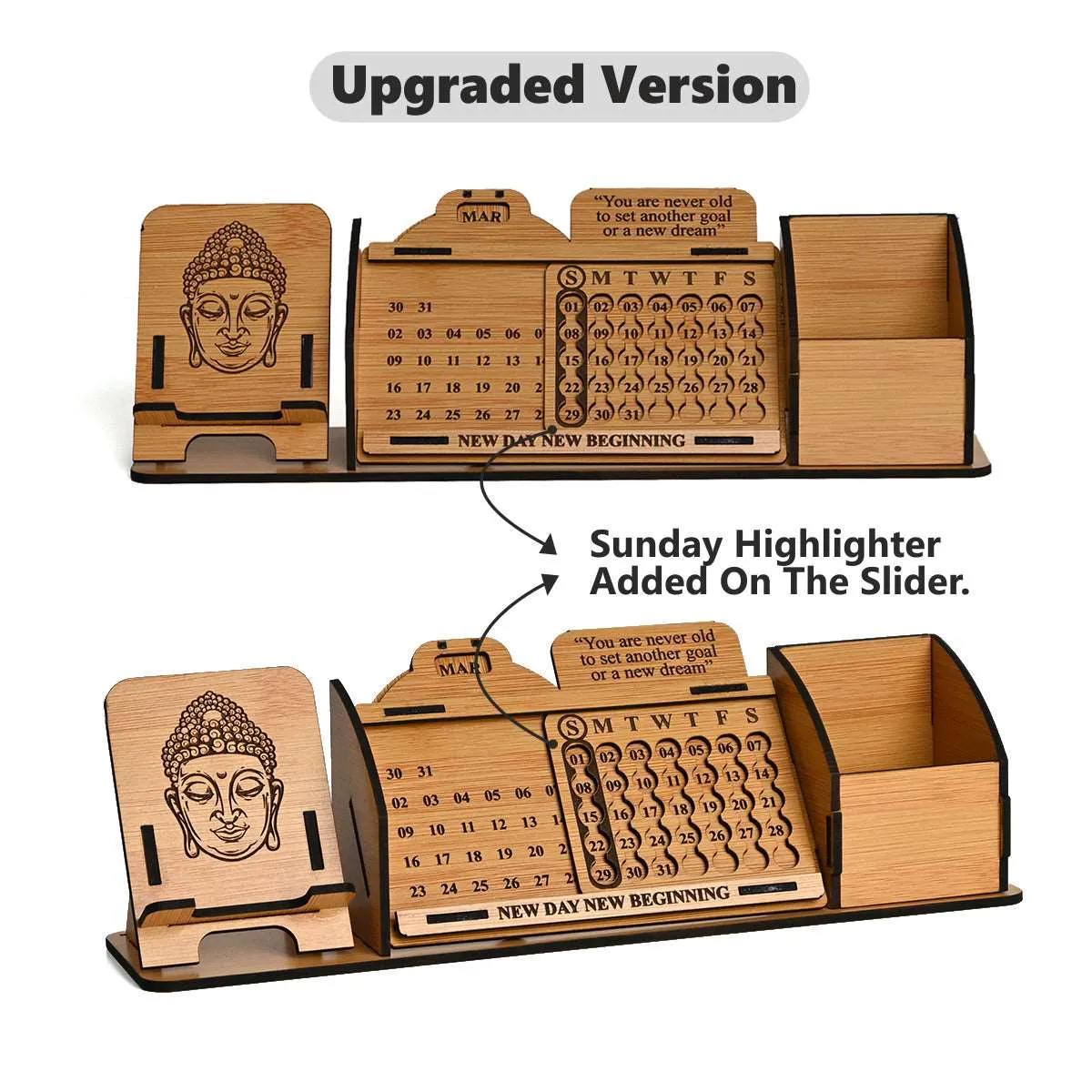 Lifetime Calendar With Desk Organizer and Mobile Stand | Desk Calendar | Mobile Accessories