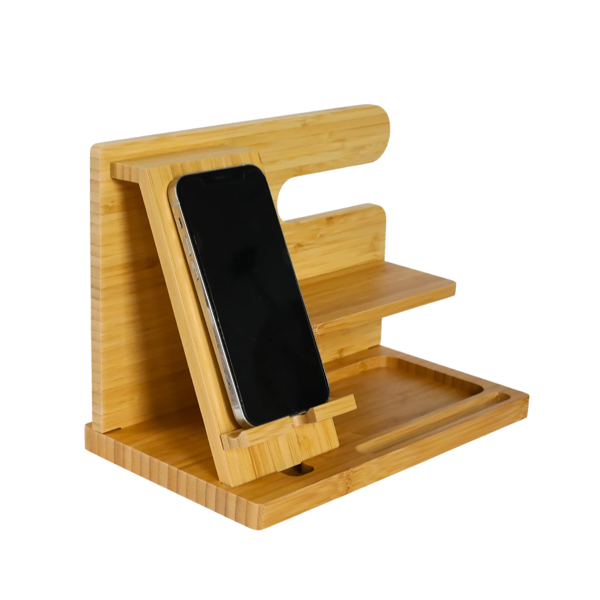Light Wood Charging Shelf/Valet