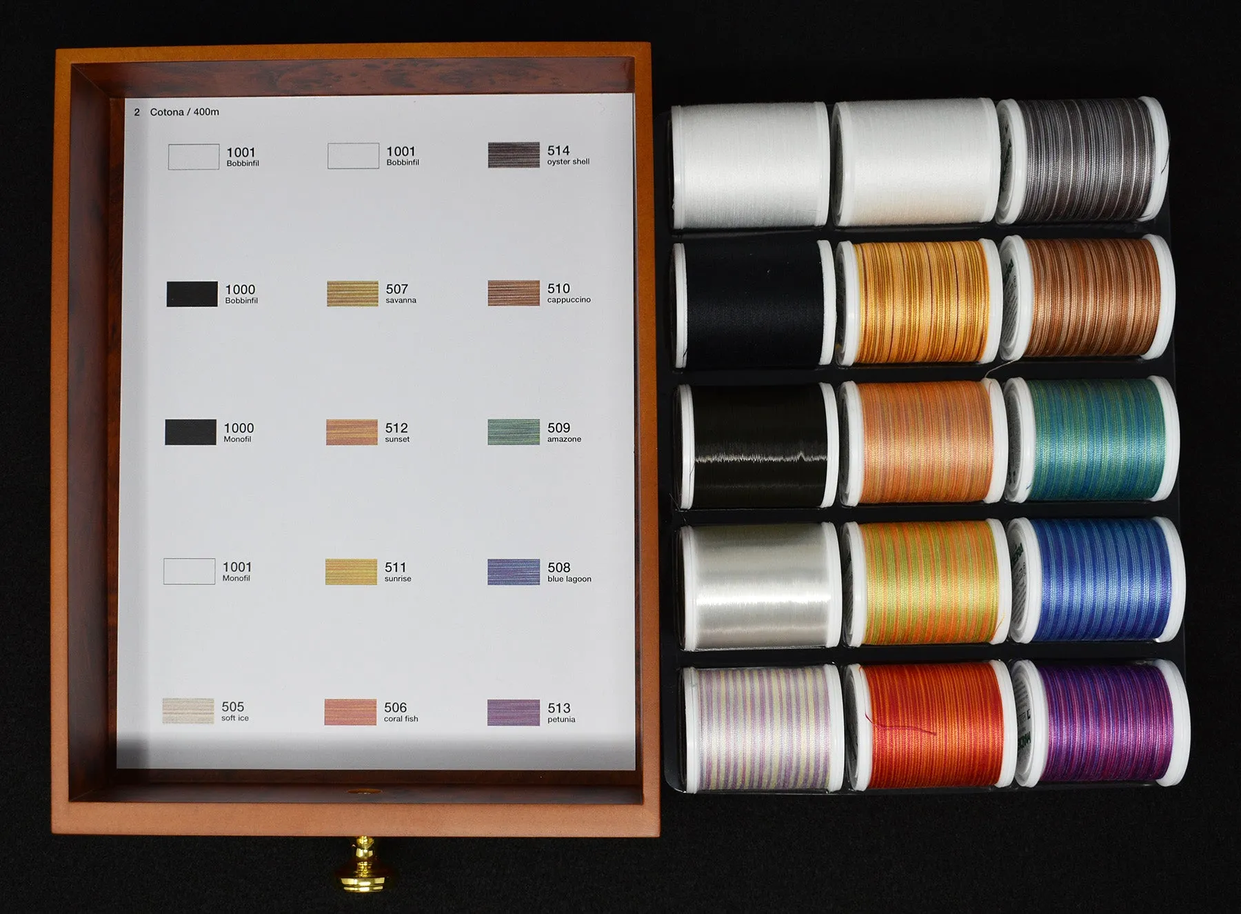 Madeira Cotona 30 Cotton Quilting-Sewing Thread | Variety Pack | Mini 2-Drawer Treasure Chest | Assortment | 8114