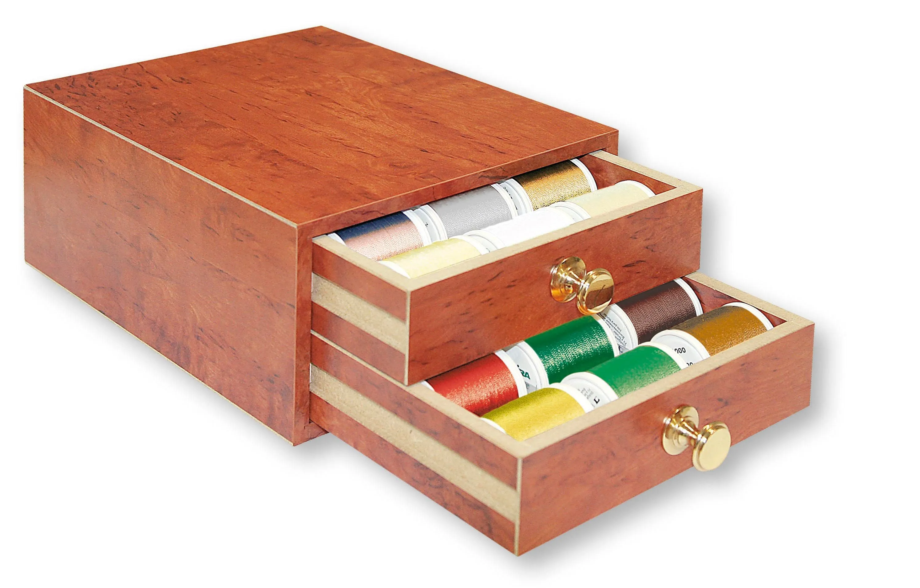 Madeira Cotona 50 Cotton Machine Quilting-Embroidery Thread | 30 x 1100 Yards | Mini 2-Drawer Treasure Chest | Assortment | 8117