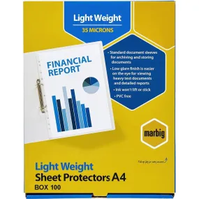 Marbig Copysafe Sheet Protectors Lightweight A4 Box 100