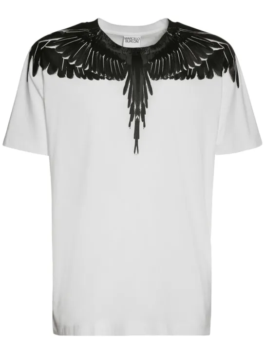 Marcelo Burlon County Of Milan   Icon wings print cotton jersey t-shirt 