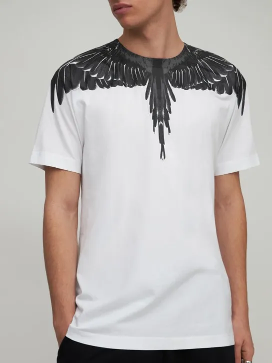 Marcelo Burlon County Of Milan   Icon wings print cotton jersey t-shirt 