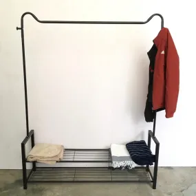Metal Clothing Rack Floor Standing Single Rod Hanger, Bedroom Living Room Furniture