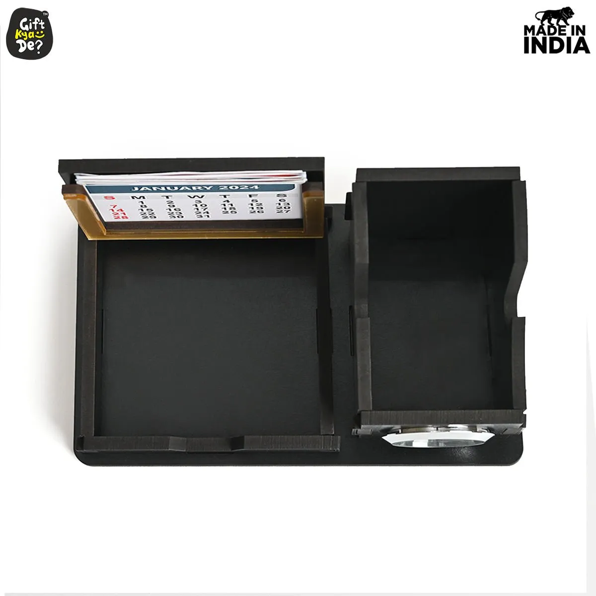 Mini Desk Organizer with Clock & Calendar 2025 | Desk Calendar | Desk Accessories