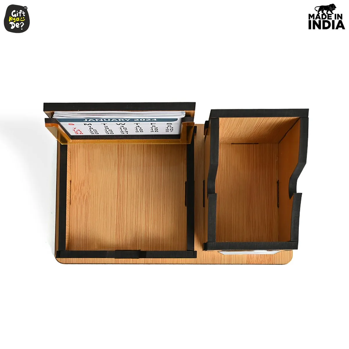Mini Desk Organizer with Clock & Calendar 2025 | Desk Calendar | Desk Accessories