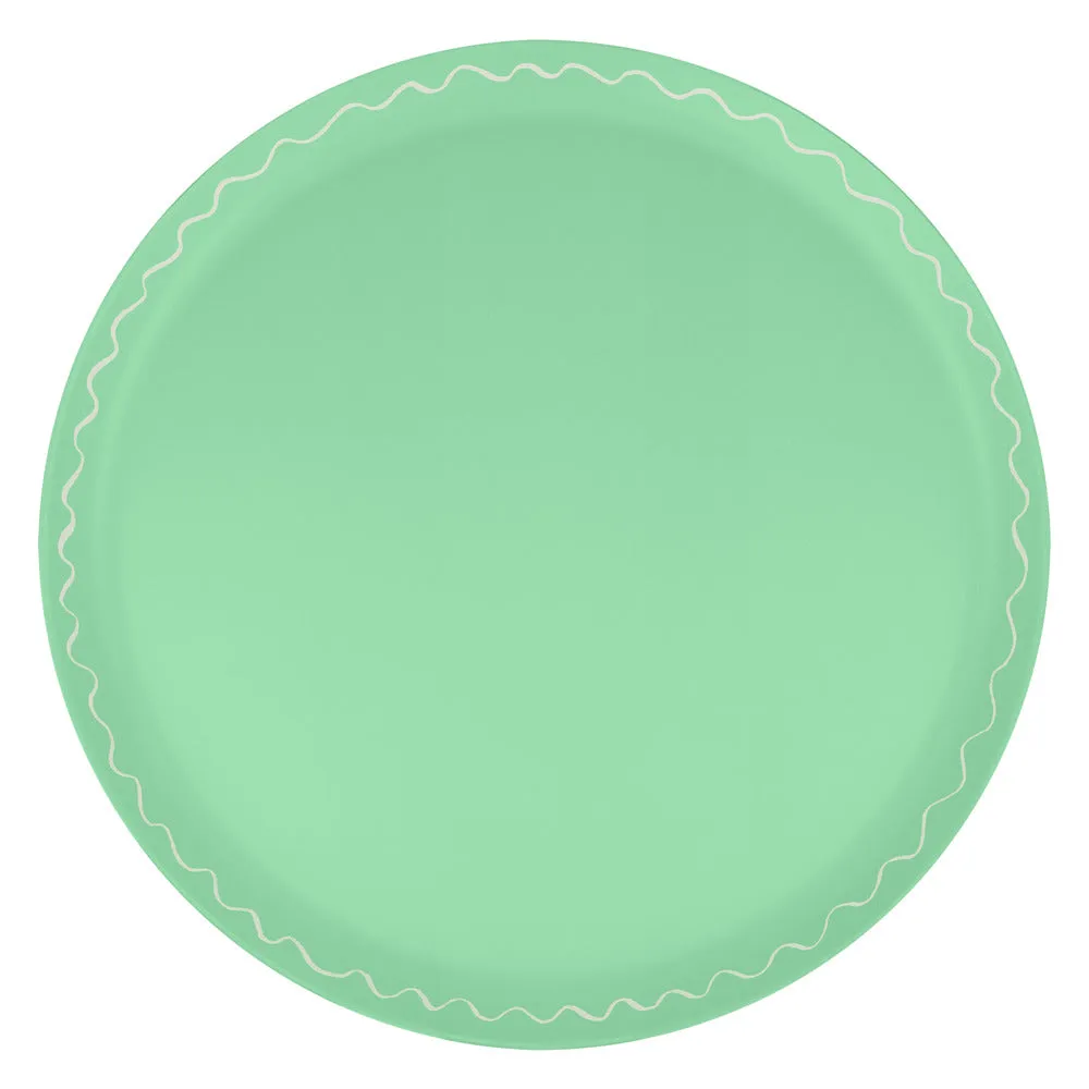 Mixed set recycled plastic plates large (X 6)