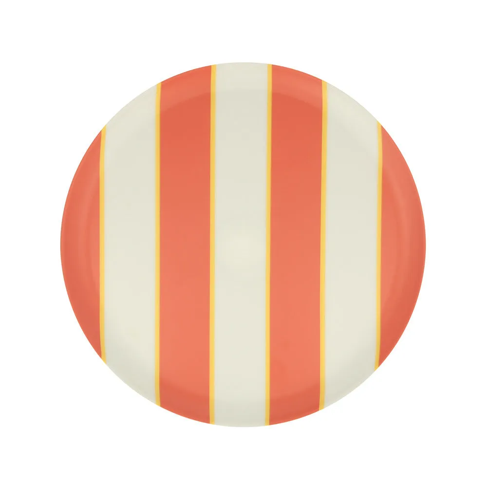 Mixed stripe recycled plastic plates Small (X 6)
