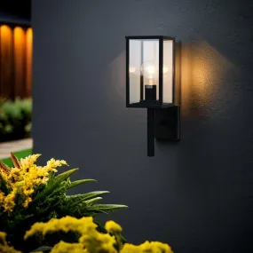 Modern Coach Outdoor Wall Light in Black