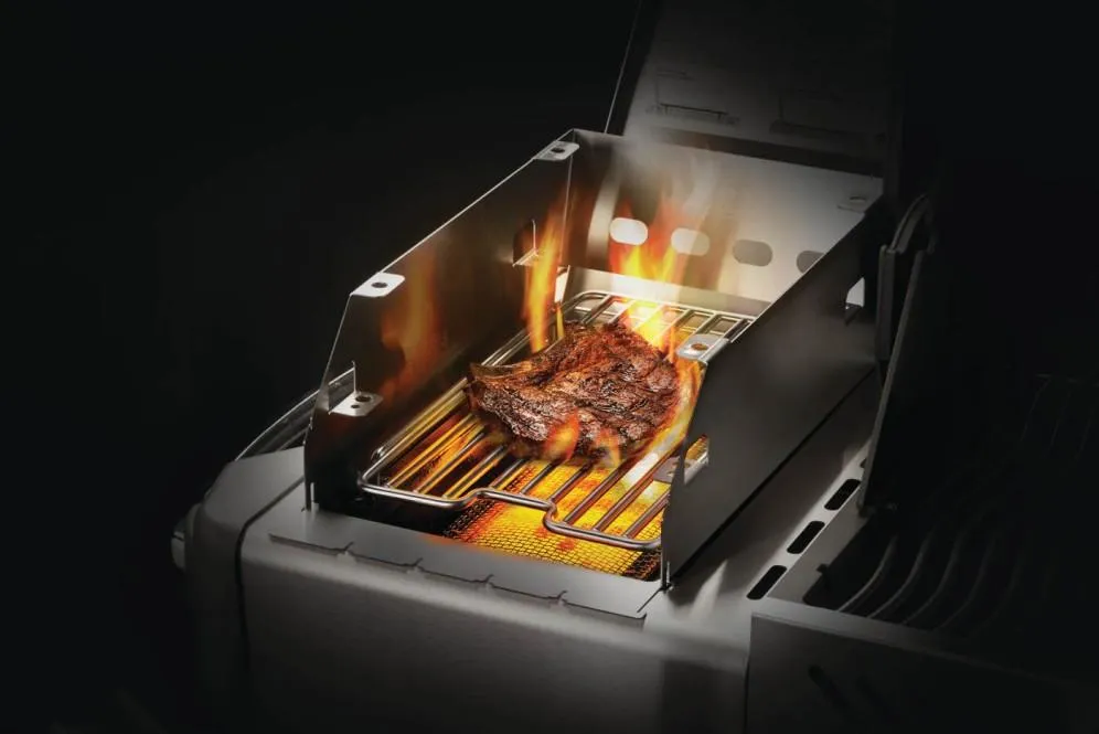 Napoleon Bbq 71301 Side Burner Windshield - Large with Skewer Rack