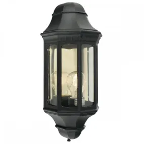 Norlys M8-BLACK Malaga 1 Light Outdoor Wall Lantern Black