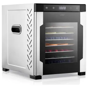 NutriChef Electric Countertop Food Dehydrator Machine - 900-Watt Premium Multi-Tier Dryer w/ 10 Stainless Steel Trays