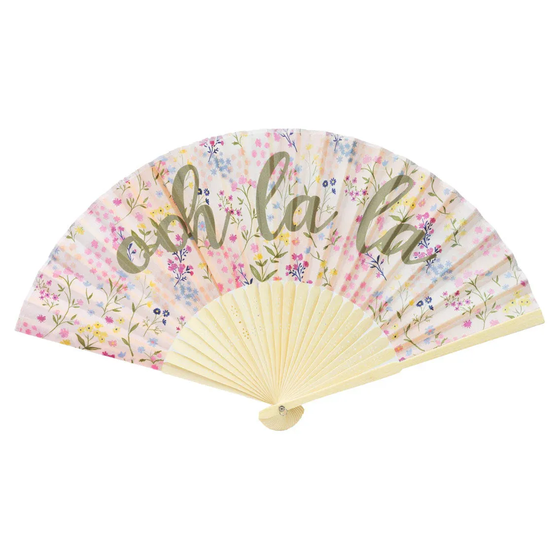 Ooh La La Floral Bamboo Fan