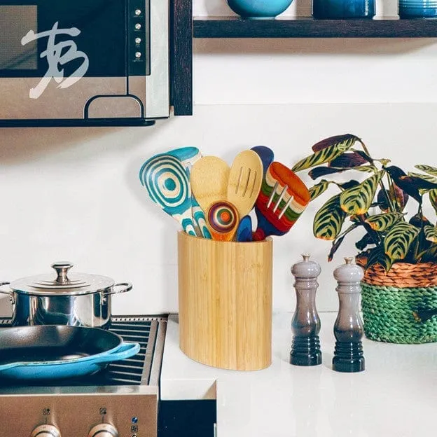 Oval Bamboo Utensil Holder by Totally Bamboo