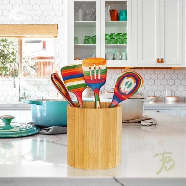 Oval Bamboo Utensil Holder by Totally Bamboo