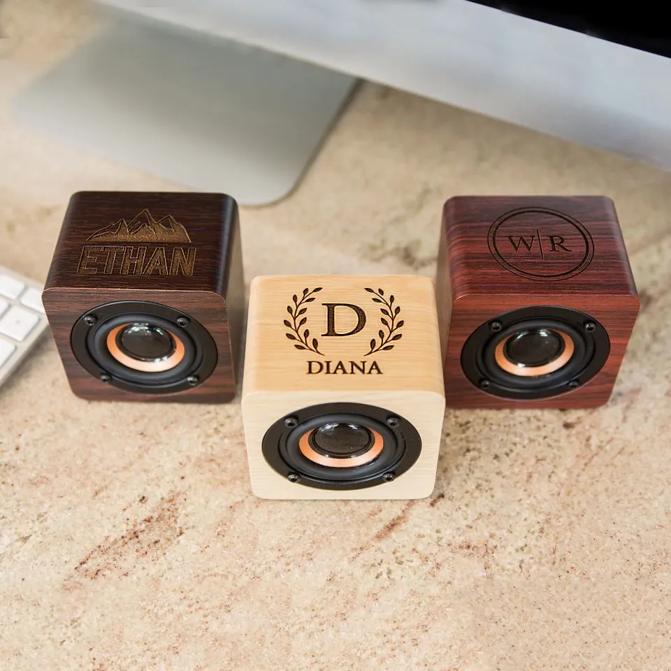 Personalized Wood Bluetooth Speakers