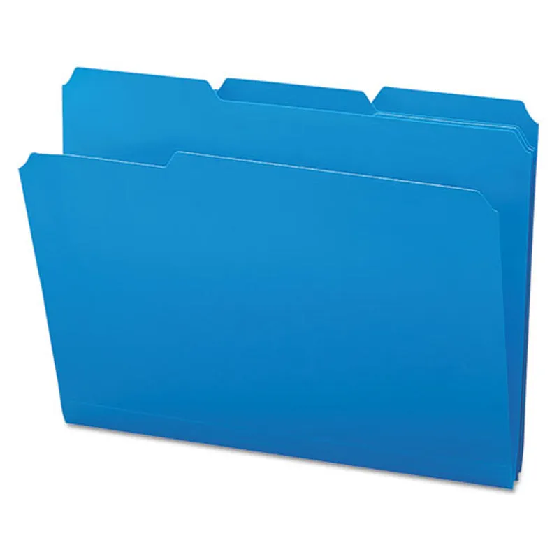 Poly Colored Top Tab File Folders w/Slash Pocket, 3rd-Cut, Letter (box of 30), Assorted