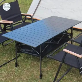Portable Folding Picnic Table | Lightweight Egg Roll Table | Camping Outdoor Desk