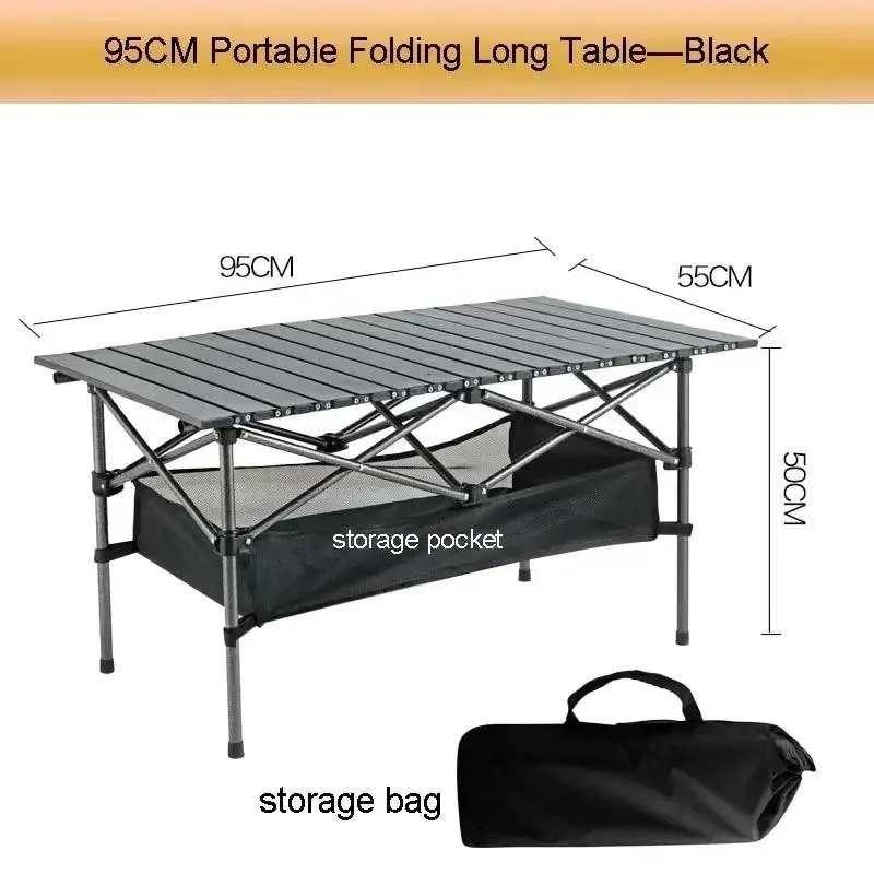 Portable Folding Picnic Table | Lightweight Egg Roll Table | Camping Outdoor Desk